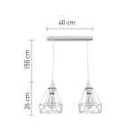 InLight Κρεμαστό φωτιστικό από λευκό μέταλλο 2XE27 D:40cm (4024-2-WH-RAIL) InLight Κρεμαστό φωτιστικό από λευκό μέταλλο 2XE27 D:40cm (4024-2-WH-RAIL)