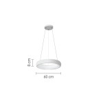 InLight Κρεμαστό φωτιστικό LED 36W 3CCT από λευκό ακρυλικό D:60cm (42023-A-White) InLight Κρεμαστό φωτιστικό LED 36W 3CCT από λευκό ακρυλικό D:60cm (42023-A-White)