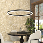 InLight Κρεμαστό φωτιστικό LED 45W 3CCT (by switch on base) D:60cm (6095-C-Black) InLight Κρεμαστό φωτιστικό LED 45W 3CCT (by switch on base) D:60cm (6095-C-Black)