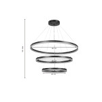 Inlight Κρεμαστό φωτιστικό LED 100W 3CCT (by switch on base) D:60cm (6095-A-Golden)