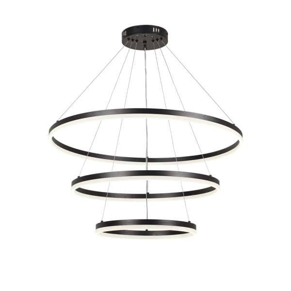 InLight Κρεμαστό φωτιστικό LED 100W 3CCT (by switch on base) D:60cm (6095-A-Black) InLight Κρεμαστό φωτιστικό LED 100W 3CCT (by switch on base) D:60cm (6095-A-Black)