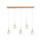 Inlight Κρεμαστό φωτιστικό LED 5*10W από χρυσαφί μέταλλο και ακρυλικό D:60x200cm (4077R-5-Golden)