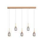 Inlight Κρεμαστό φωτιστικό LED 5*10W από χρυσαφί μέταλλο και ακρυλικό D:60x200cm (4077R-5-Golden)