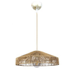 InLight Κρεμαστό φωτιστικό καφέ από σχοινί 1XE27 D:45cm (4029-Β)