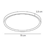 Inlight Πλαφονιέρα οροφής LED 60W 3CCT (by switch on base) σε ασημί απόχρωση D:75x2,5cm (42036-AA-Silver)