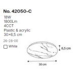 InLight Πλαφονιέρα οροφής LED 18W 4cct από λευκό ακρυλικό D:30cm (42050-C-Λευκό)