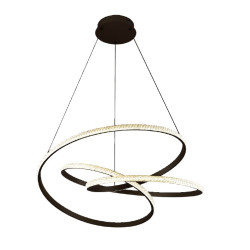 Inlight Κρεμαστό φωτιστικό LED 58W 3CCT (by switch on base) σε μαύρη απόχρωση D:60cm (6092-A-Black)