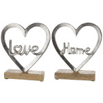 Διακοσμητικό ArteLibre Καρδιά 'Home/Love' Σε Βάση Ασημί Αλουμίνιο/Ξύλο 6x18x16cm Σε 2 Σχέδια Διακοσμητικό ArteLibre Καρδιά 'Home/Love' Σε Βάση Ασημί Αλουμίνιο/Ξύλο 6x18x16cm Σε 2 Σχέδια