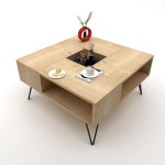 Τραπεζάκι Σαλονιού ArteLibre DONOUSA Δρυς/Μαύρο 80x80x38.6cm Τραπεζάκι Σαλονιού ArteLibre DONOUSA Δρυς/Μαύρο 80x80x38.6cm