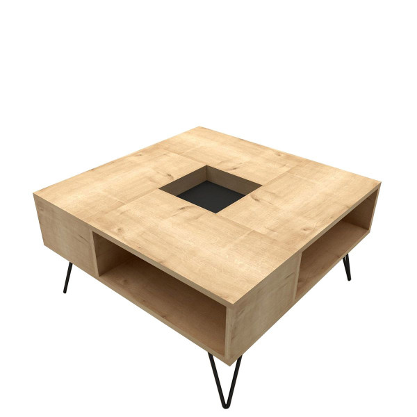 Τραπεζάκι Σαλονιού ArteLibre DONOUSA Δρυς/Μαύρο 80x80x38.6cm Τραπεζάκι Σαλονιού ArteLibre DONOUSA Δρυς/Μαύρο 80x80x38.6cm