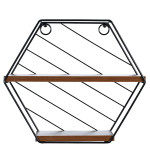 Ράφι Τοίχου ArteLibre SALERNO Μαύρο/Καφέ MDF/Μέταλλο 31x11x27cm Ράφι Τοίχου ArteLibre SALERNO Μαύρο/Καφέ MDF/Μέταλλο 31x11x27cm