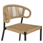 Σκαμπό Bar ArteLibre CEBU Μαύρο/Φυσικό Αλουμίνιο/Rattan 60x60x99cm Σκαμπό Bar ArteLibre CEBU Μαύρο/Φυσικό Αλουμίνιο/Rattan 60x60x99cm