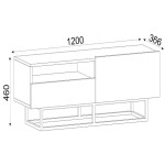 Έπιπλο Τηλεόρασης ArteLibre Ios Φυσικό 120x37x46cm