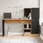 Γραφείο ArteLibre CAMDEN Πεύκο/Μαύρο Μοριοσανίδα 152.3x40x120cm Γραφείο ArteLibre CAMDEN Πεύκο/Μαύρο Μοριοσανίδα 152.3x40x120cm