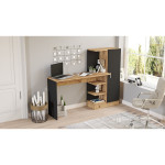 Γραφείο ArteLibre CAMDEN Πεύκο/Μαύρο Μοριοσανίδα 152.3x40x120cm Γραφείο ArteLibre CAMDEN Πεύκο/Μαύρο Μοριοσανίδα 152.3x40x120cm
