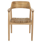 ΠΟΛΥΘΡΟΝΑ KINGSLEY HM9634.01 ΞΥΛΟ TEAK & ΨΑΘΑ ΣΕ ΦΥΣΙΚΟ ΧΡΩΜΑ 57,5x54x80Yεκ.
