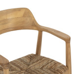 ΠΟΛΥΘΡΟΝΑ KINGSLEY HM9634.01 ΞΥΛΟ TEAK & ΨΑΘΑ ΣΕ ΦΥΣΙΚΟ ΧΡΩΜΑ 57,5x54x80Yεκ.
