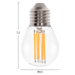 ΛΑΜΠΤΗΡΑΣ HM4046.01 LED FILAMENT 6W E27 2700K ΔΙΑΦΑΝΟ DIMMABLE