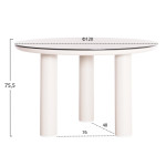 ΤΡΑΠΕΖΙ ΑΛΟΥΜΙΝΙΟΥ DOSUN HM6201.02 ΚΡΕΜ ΣΚΕΛΕΤΟΣ-3D PRINT ΓΥΑΛΙ-ΚΕΡΑΜΙΚΟ LOOK Φ120εκ