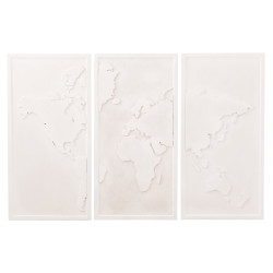 ΠΙΝΑΚΑΣ 3-ΠΤΥΧΟΣ WORLD MAP SANTORINI HM4504 MDF ΣΕ ΥΠΟΛΕΥΚΟ ΧΡΩΜΑ 180x4(πάχος)x120Υεκ.