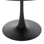 ΤΡΑΠΕΖΙ ΤΡΑΠΕΖΑΡΙΑΣ ROLLO HM9421.12 ΣΤΡΟΓΓΥΛΟ BLACK MARBLE Φ90x74Υεκ.