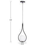 ΦΩΤΙΣΤΙΚΟ ΟΡΟΦΗΣ DROPLET HM7503.11 ΜΕΤΑΛΛΟ ΣΕ ΜΑΥΡΟ-ΛΕΥΚΟΣ ΓΛΟΜΠΟΣ 23,5x12x147Υεκ.
