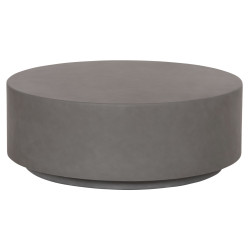 ΤΡΑΠΕΖΙ ΜΕΣΗΣ ΣΤΡΟΓΓΥΛΟ KYOKO HM6579.01 ΓΚΡΙ FIBER CEMENT Φ90x30Υεκ.