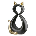 Φιγούρα Γάτα 'Catty' Κεραμικό Μαύρο/Χρυσό 6x11x17cm